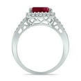 thumbnail image 2 of SZUL Women's 2 1/2 Carat TW Emerald Cut Ruby Diamond Ring in 10K White Gold, 2 of 6