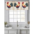 thumbnail image 2 of Rooster Valances for Windows Retro Chicken Farm Animal Rustic Country Kitchen Valance Curtain Rod Pocket Small Curtains for Cafe Bathroom Laundry Basement 42" x 12", 2 of 8