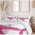 thumbnail image 6 of Ambesonne Cartoon Duvet Cover Sets, 3 Cats Big Fish Magic, 2-King, Pink, 6 of 7