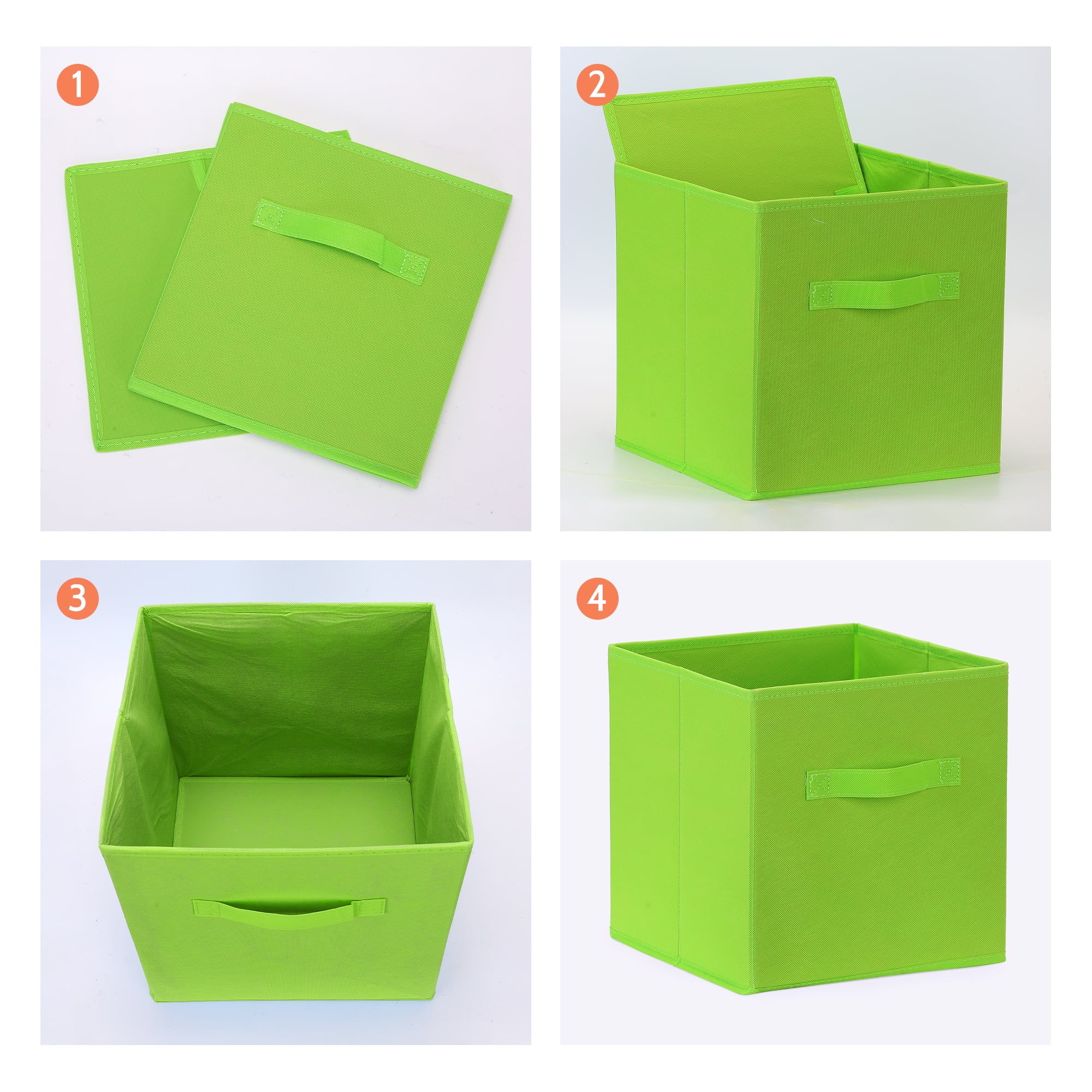 Unique Bargains Fabric Storage Cube Storage Bin Green 12.2*12.2*12.2in