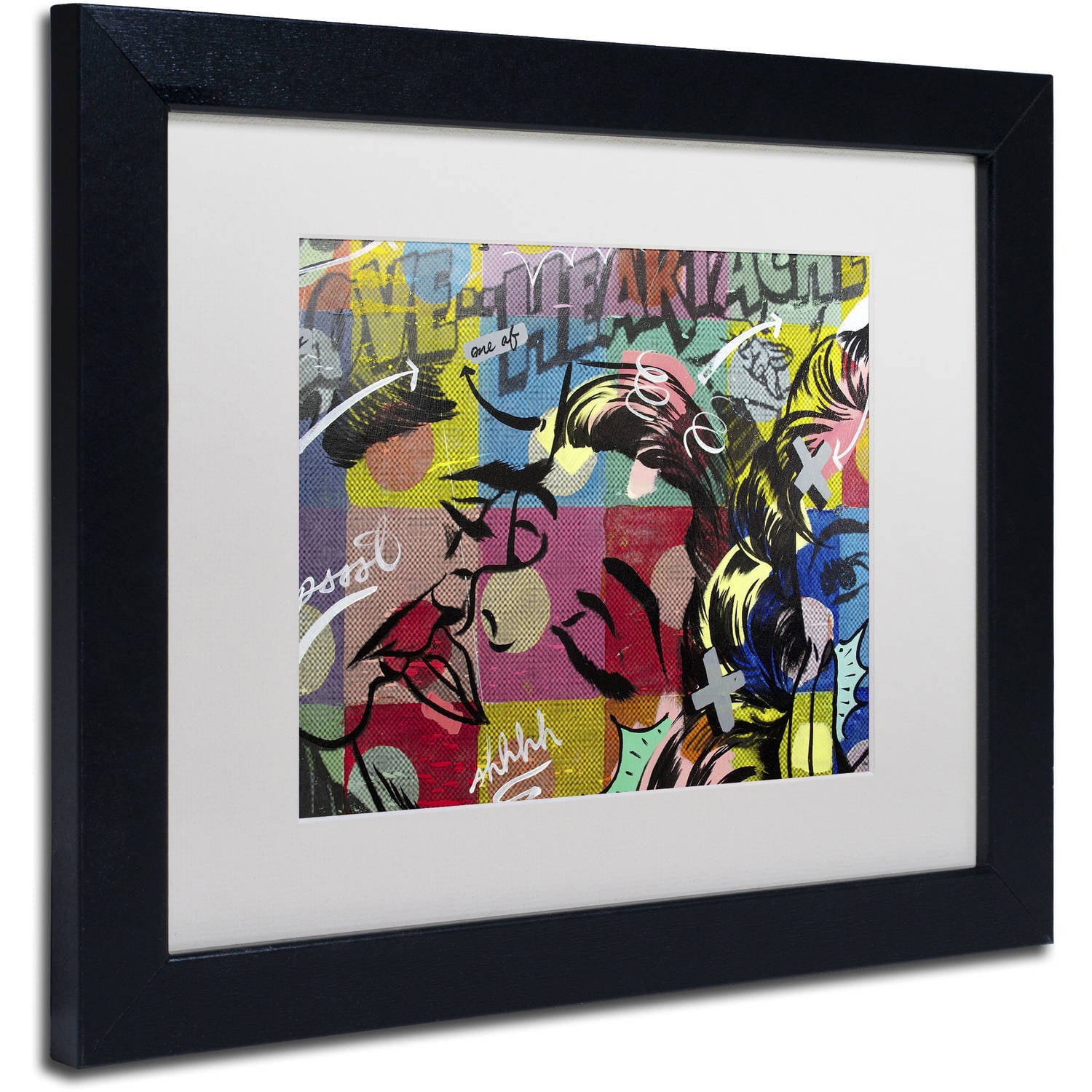 Trademark Fine Art "Fearless Heartache" Canvas Art by Dan Monteavaro White Matte, Black Frame