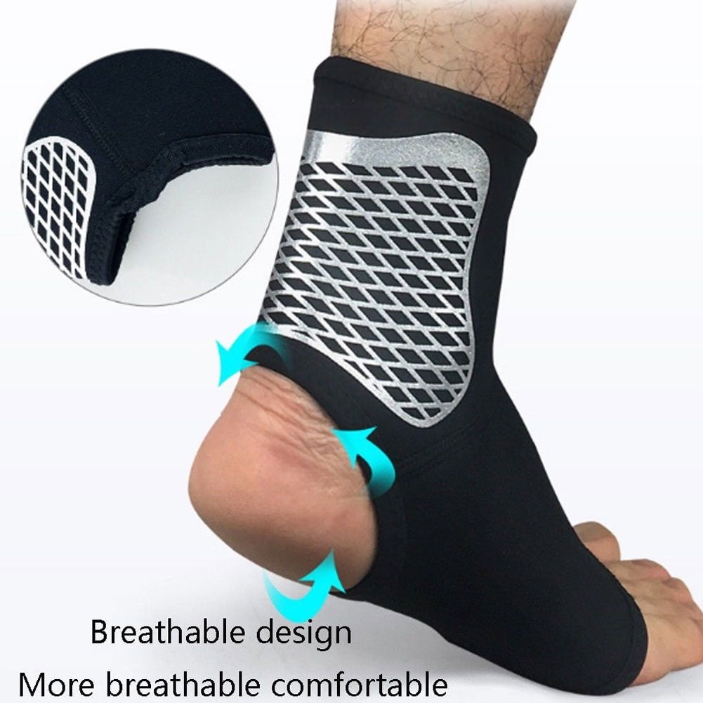 Yesbay Ankle Sprain Brace Foot Support Bandage Achilles Tendon Strap Guard Protector-Black