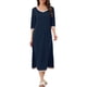 thumbnail image 1 of Camisón de noche para mujer INSPIRE CHIC de manga 3/4, cuello en V, ropa de descanso, camisa de dormir larga con bolsillos, talla S, azul, 1 of 6