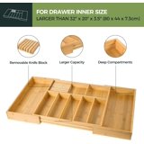 Utoplike Extra Large Kitchen Drawer Organizer, Bamboo Utensil Organizer ...