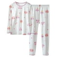 thumbnail image 1 of Gubotare Ensemble de Pyjama pour Filles Tout-Petits Bébés Garçons Filles Ensemble de Pyjamas Col Rond Manches Longues Ajusté Tenue de Nuit Pjs (Blanc, 2-3 Ans), 1 of 8
