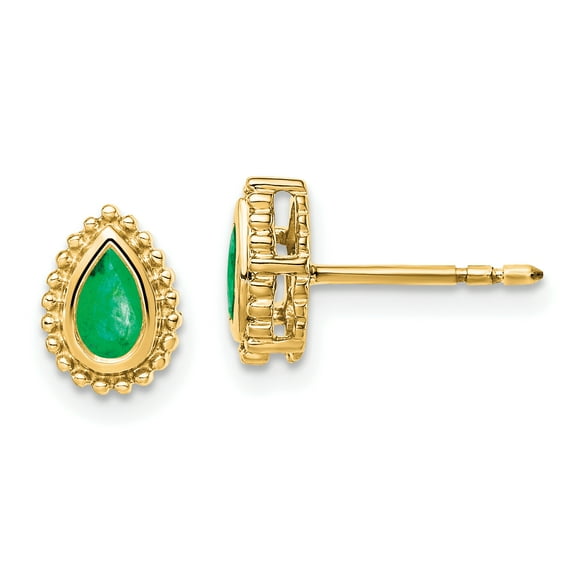 Primal Gold 14 Karat Yellow Gold Emerald Earrings