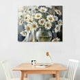 thumbnail image 2 of Nawypu  Gray Daisy Bathroom Wall Decor Canvas Print Picture Art Hanging Dining Room Kitchen Office Living Room Bedroom, 2 of 6