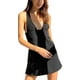 thumbnail image 5 of VISgogo Vestido sin mangas informal de verano para mujer Color sólido Escote en V Corte bajo Temperamento de satén Mini vestido VISgogo  moda, 5 of 8