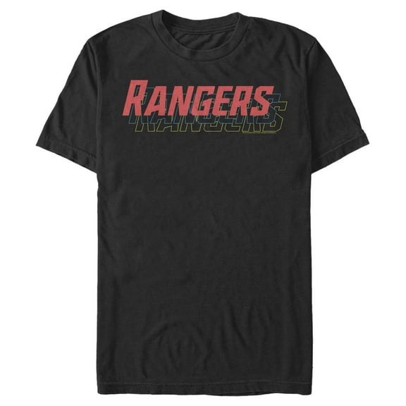 Men's Power Rangers Shadow Text Graphic Tee Black 2X Large