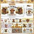 thumbnail image 2 of UCEI Highland Cow UV DTF Cup Wraps 10 Sheets Waterproof 3D Transfer Stickers for Glass Jars Mugs, 2 of 16