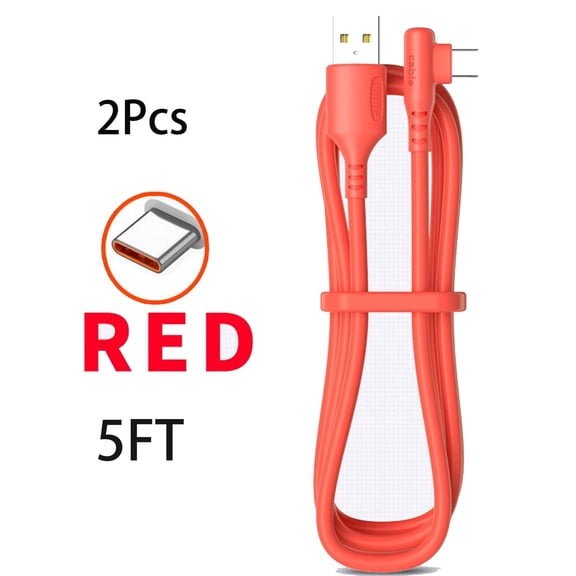 GJX 2026 New Usb C Cable 5Ft 2Pack Usb to Usb C Cable 66W Super Fast Charging for Smartphone Tablet Laptop Red