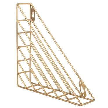 Iron Wall-Mounted Magazine Rack for Fashionable Storage Golden Glamour