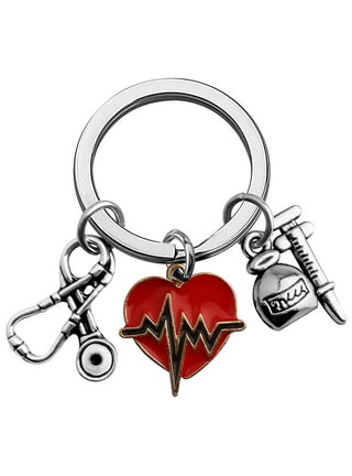 Key Stethoscope Keychain Chain Pendantassistant Backpack Hanging  Accessories Decorative Prop Metal Keychain Nurse Nurses