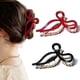 thumbnail image 1 of wonima11 2 Pack Gold Metal Bow Hair Claw Clips, Nonslip 4.3" Large Hair Grip Hairclips for Thin and Thick | Acrylic Metal Strong Hold Claw Clip (Black, Red), 1 of 1