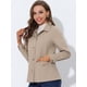 thumbnail image 3 of Chaqueta utilitaria ligera con bolsillos con solapa en la cintura con cordón para mujer Caqui Claro L, 3 of 5