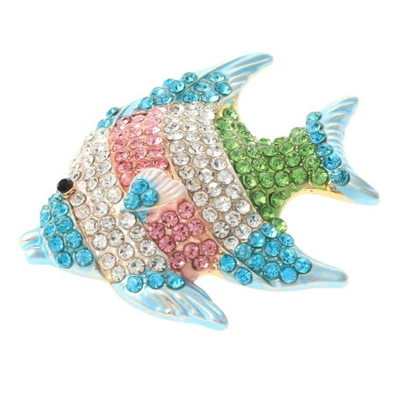 Crystal Fish Brooch