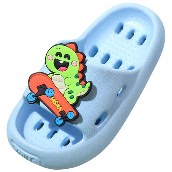 Staki Pool Sandals Kids Boys Slides Sandals Kids Arch Support Pilliow Slippers Summer Beach Cushioned Slides Pool Shower Shoes(Sky Blue,13 Little Kid)