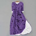 thumbnail image 5 of Vestido de Verano para Mujeres Impreso Cuello de Vuelta de Manga de Tres Cuartos, Estilo de Ocio de Moda para Ocasional, Fiesta Y Vacaciones, 5 of 5