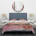 thumbnail image 3 of Designart "Modern Liquid Shapes in Gold and Pink II" Abstract Modern Shapes Bedding Covert Set - Abstract Gold Modern Bed Set With 2 Shams, 3 of 5