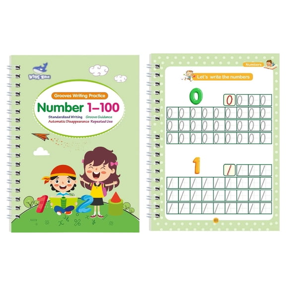 Grooved Writing Books, Handwriting Practice Book, Reusable Writing Workbook, Magic Copybook, Magic Writing Practice Copy Books, Number Alphabet Tracing Educational Workbook