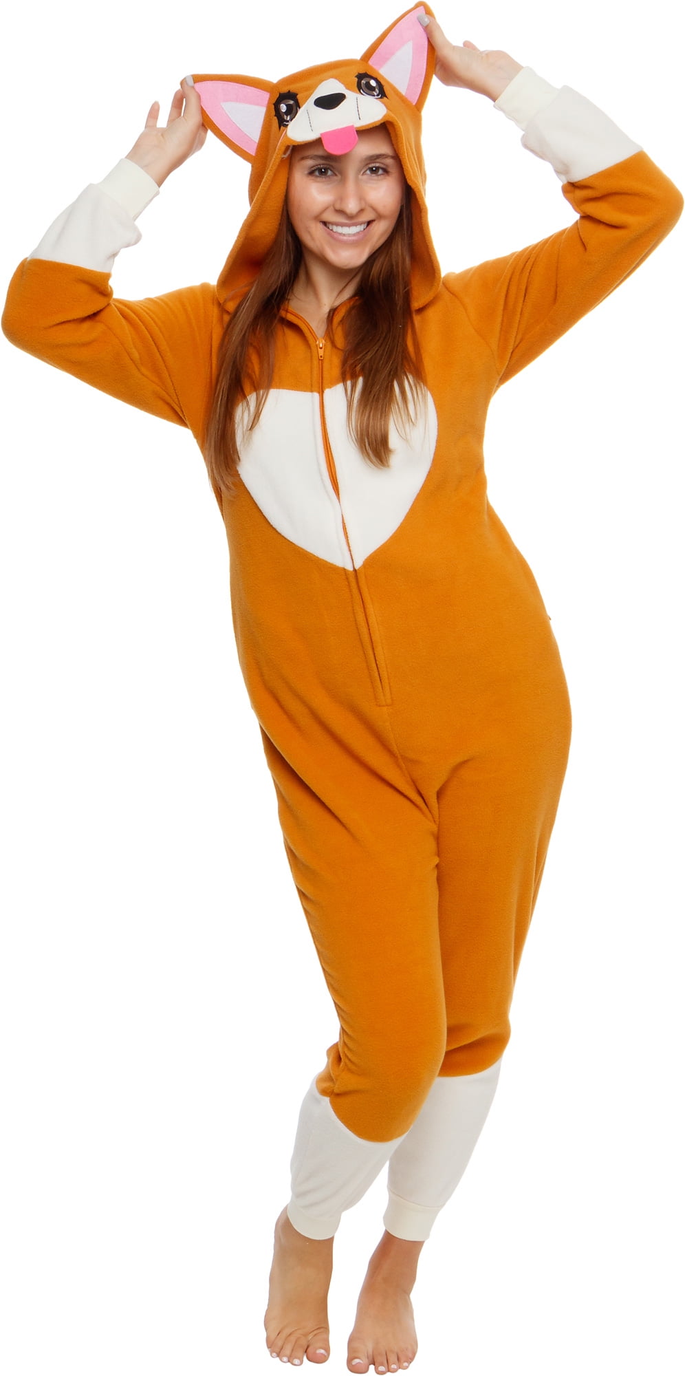 Corgi SILVER LILLY Unisex Adult Plush Animal Cosplay Costume Pajamas 