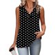 thumbnail image 5 of Mujeres sin mangas Tops verano no posicionado impresión rayas cuello en V blusa casual Mujeres cuello en V Tops de verano, 5 of 6