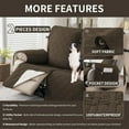 thumbnail image 3 of Lavish Cover 100% Waterproof Recliner Loveseat Cover, 2 Pieces Non-Slip Recliner Couch Slipcovers, Washable Furniture Protector with Pockets & Elastic Straps for Kids Pets, 2 Seaters, Dark Coffee, 3 of 9