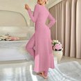 thumbnail image 4 of Pincandy Women's Solid Color Pajama Set - Crew Neck Long Sleeve Top & Pants, Casual & Comfortable for Homewear, 4 of 6
