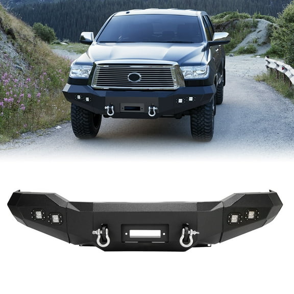 For Toyota Tundra 2007-2013 Front Bumper Steel Winch Ready w/ D Rings & Lights