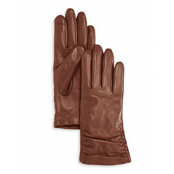 Fownes Metisse Ruched Leather Tech Gloves
