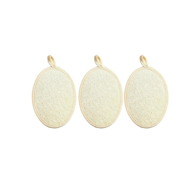 EGNMCR Body Exfoliator Natural Loofah Luffa Sponge Bath Shower Washing Pad 3PC Scrubber Scrubber
