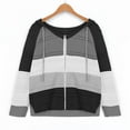 thumbnail image 5 of BLVB Womens Long Sleeve Knit Sweater Zip Up Hoodie Jacket Lightweight Drawstring Color Block Sweatshirt 2025 Fall Clothes, 5 of 7