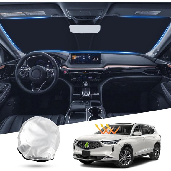 shiyou-Windshield Sun Shade Custom Fit for 2022-2023 2024 Acura MDX Accessories Foldable Sun Shield Reflective Polyester Sun Visor Cover Block Heat and Sun Protection