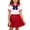 Red, variant on Kids Boys Sailor-Style Uniform Set Shirt Shorts Bow Tie Outfits Size 5-12 Blue-A