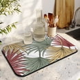 thumbnail image 3 of Palm Inspired Kitchen Mat, Absorbent Diatom Mud Dish Drying Pad with Jungle Leaf Texture, Tropical Summer Counter Mat, 3 of 6