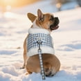 thumbnail image 6 of Pet Artist Luxury Plaid Design Warm Plush Dog Harness and Leash Set with Detachable Bow - Soft Vest for Small Medium Dogs, Puppies and Cats, Adjustable Winter Pet Coat, 6 of 9