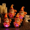 thumbnail image 2 of Glow in Dark Halloween Pumpkin Gnome - Resin Garden Decor Ornament Old Man Goblin Figure Yard Patio Display 5.7 Inch(B), 2 of 2