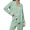 thumbnail image 4 of DHFJKG Pajamas For Women Set Long Sleeve Sleepwear Pants Set 2 Piece Loungewear Comfortable Button Down Lapel Shirt Stylish Nightwear, 4 of 5