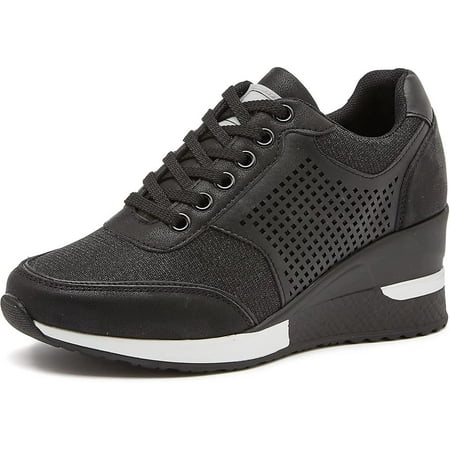 Heeled wedge trainers deals