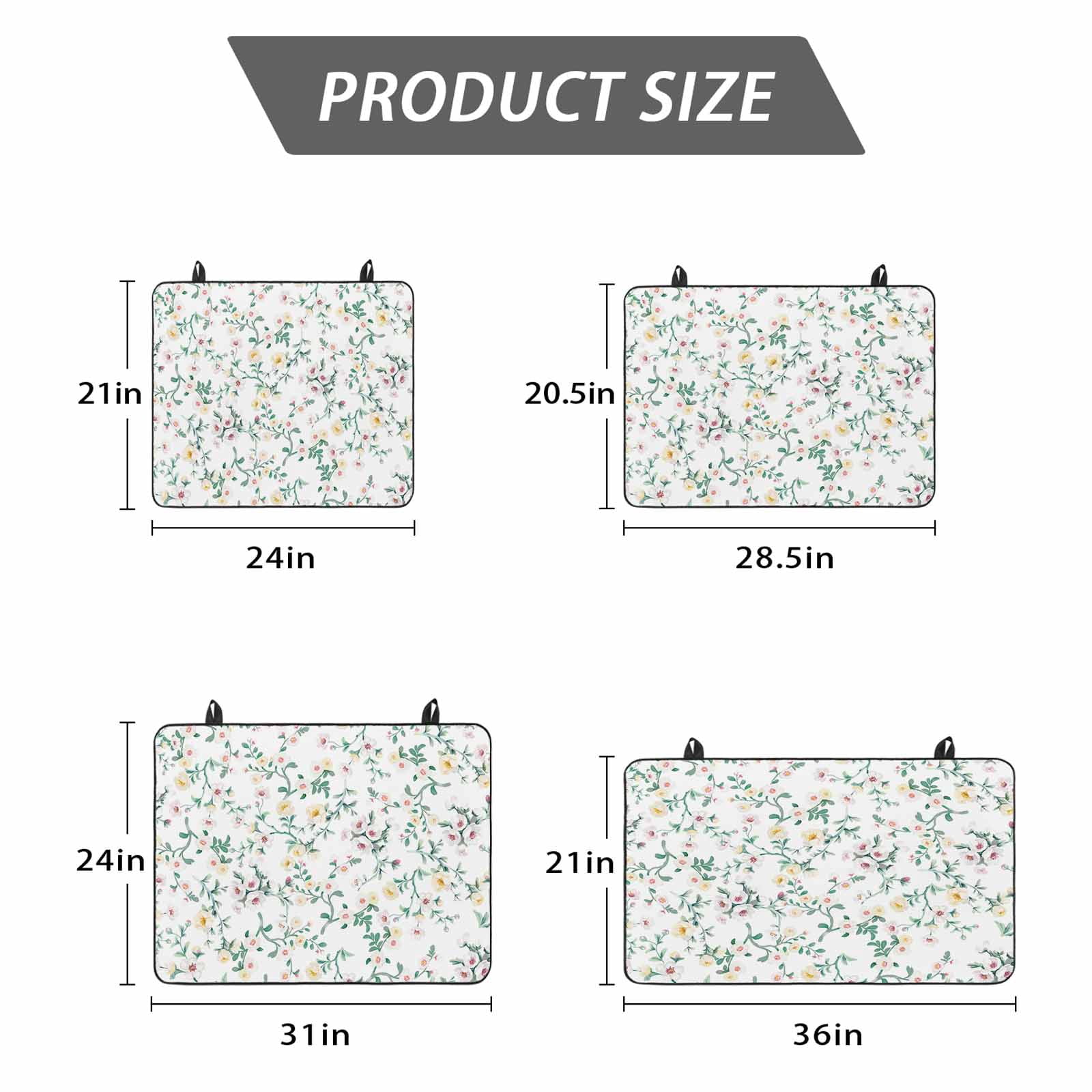 Spring Flowers Stove Top Cover for Electric Stove, Heat-proof & Non Slip Glass Top Stove Cover Protector, Yellow Pink Floral Leaves Country Farm Plants Kitchen Flat Cooktop Rubber Mat 24x21 Inches