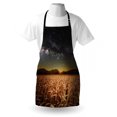thumbnail image 3 of Space Apron Wheat Field Meadow under Stars Clusters Twilight Harvesting Rural Art Print, Unisex Kitchen Bib Apron with Adjustable Neck for Cooking Baking Gardening, Tan Grey, by Ambesonne, 3 of 3