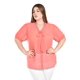 thumbnail image 1 of Blusa con detalle de moño y pedrería Roman Fashion /Tallas Extras, 8050 (Coral) coral 38, 1 of 6