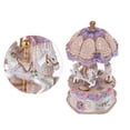 thumbnail image 2 of Luxury Dream 3-Horse Rotating Carousel Merry-go-round Windup Music Carousel with Colorful Color Change LED Luminous Light Melody of Castle in the Sky Artware Birthday Valentine Gift, 2 of 8