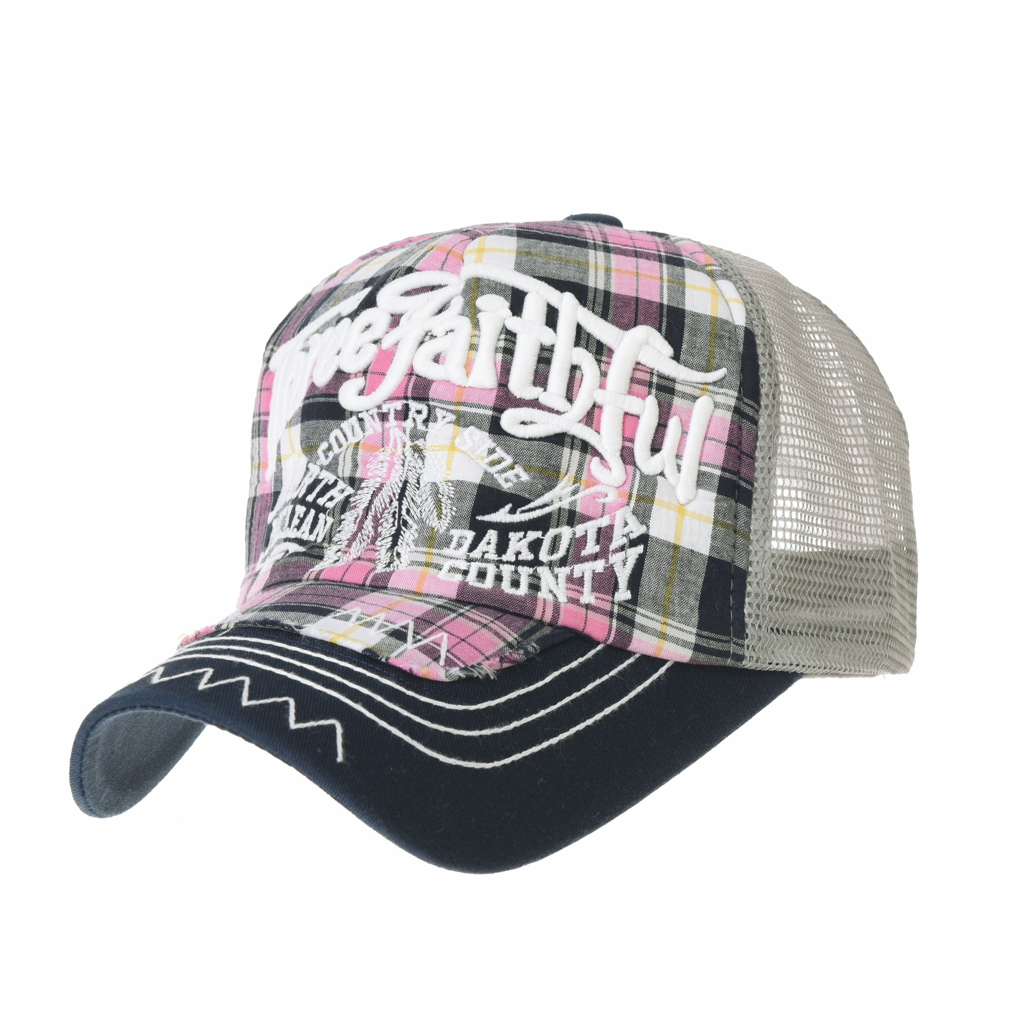 WITHMOONS Distressed Trucker Baseball Cap - Mesh Back Adjustable Star Design Hat KR1185 - View #4