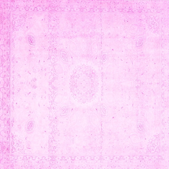Ahgly Company Indoor Square Persian Pink Traditional Area Rugs, 7' Square