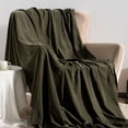 thumbnail image 3 of VERAMUSE Chenille Throw Blanket for Couch 55"X75" Lightweight Dark Green Throws for Bed and Sofa, 3 of 7