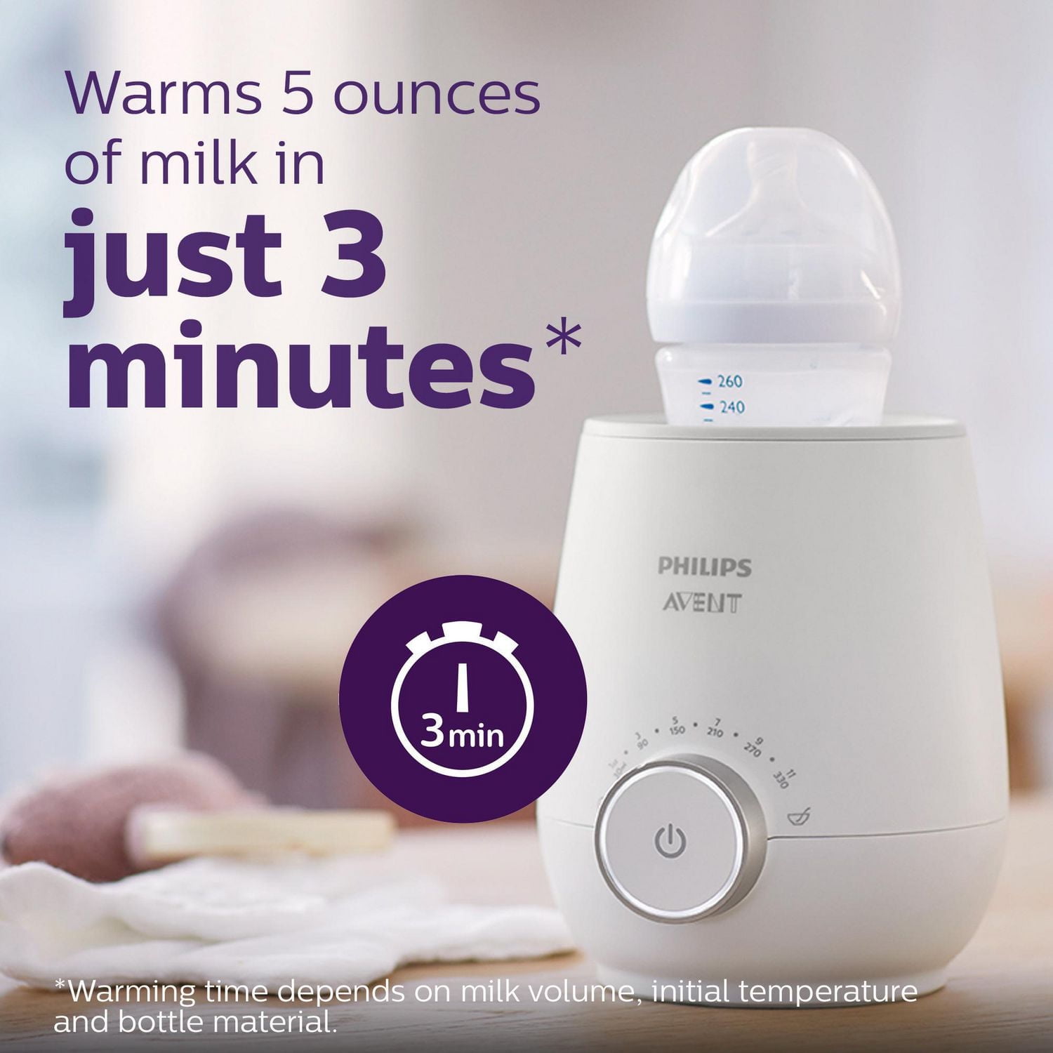 Philips Avent Fast Baby Bottle Warmer, SCF358/00, 1 Fast bottle warmer
