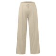 thumbnail image 5 of Women's High Waist Wide Leg Sweatpants Loose Fit Casual Soft Lounge Trousers by Yigetop Beige L, 5 of 5