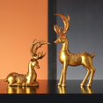 thumbnail image 1 of Estatuas Baoblaze Ciervos de pie Resina Estilo Nórdico Oro, 1 of 7
