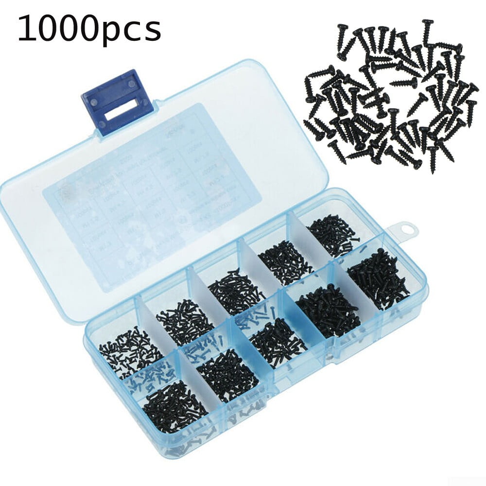 Assorted Screw Set Accessories Replacement Equipment 1000pcs/Set Black